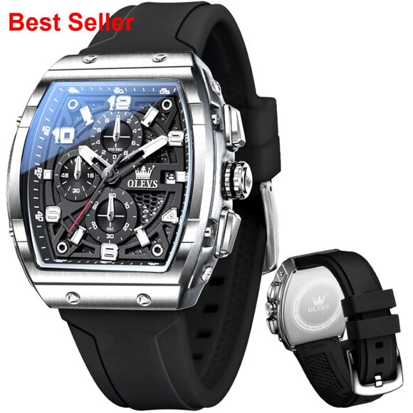 Chronograph Waterproof Luminous Silicon Strap Business Wrist Watch
